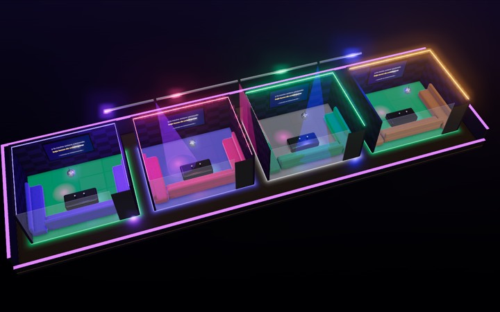 Captura real del visor 3D: karaoke